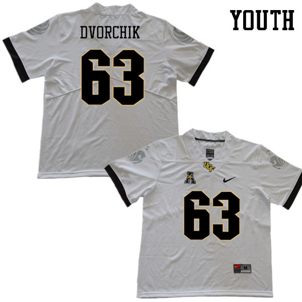 Youth #63 Evan Dvorchik UCF Knights College Football Jerseys Sale-White